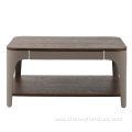 Modern square coffee table plastic leg wooden top